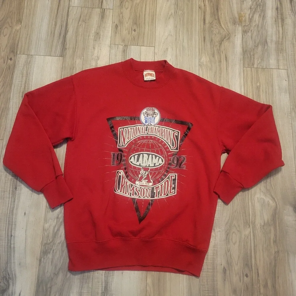 Vintage 90s Alabama Crimson Tide Crewneck Sweatshirt Mens Medium Nutmeg USA Made